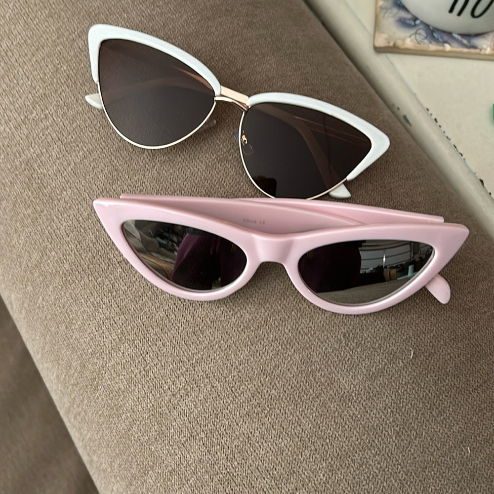 🔥Host Pick🔥🔥Sunglasses Cat Eyes - 2 Pair Bundle 1 Pink 1 White